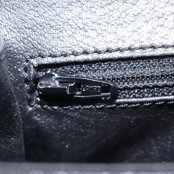 CELINE Shoulder Bag Leather Black Gold Auth BD268 - Picture 12 of 16